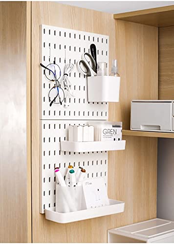 YOKEPO Pegboard Combination Kit with 2 Pegboards with Accessories Modular Hanging for Wall Organizer, Crafts Organization, Ornaments Display, Nursery Storage, White PegBoards for Wall