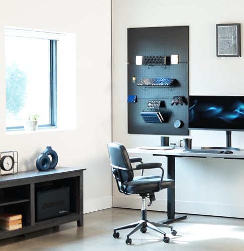 VIVO Steel Wall Mounted 48 x 32 inch Pegboard (3 Panels), Office Accessory Organizer, Horizontal or Vertical Magnetic Peg Board, Black, PP-WM48B