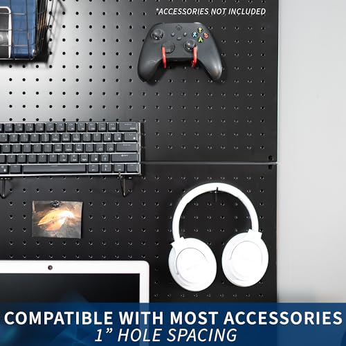 VIVO Steel Wall Mounted 48 x 32 inch Pegboard (3 Panels), Office Accessory Organizer, Horizontal or Vertical Magnetic Peg Board, Black, PP-WM48B