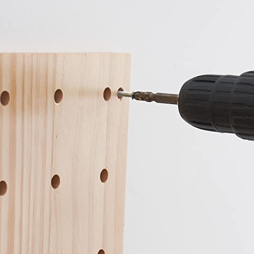 socalsunny Wood Pegboard Combination Wall Organizer Kit, Wooden Display Pegboard Panel Kits for Bedroom, Study, Office, Bathroom, 2 Pieces Pegboards and 15 Accessories