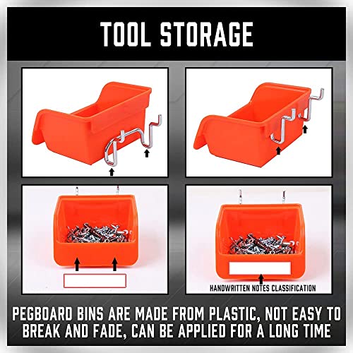 HORUSDY 150-Piece Pegboard Hooks Assortment, Pegboard Accessories with Pegboard Bins for Organizing Various Tools