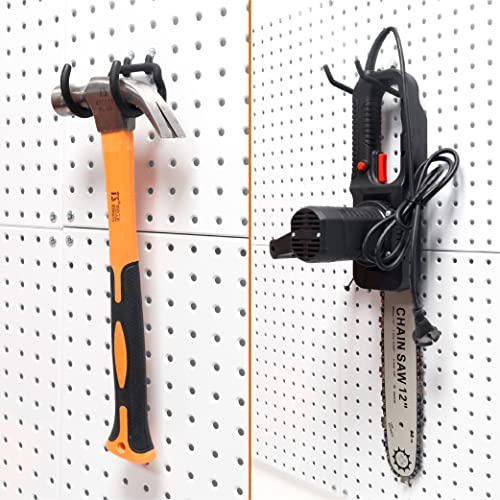 HUHOLE Pegboard Drill Holder, Peg Board Tool Utility Hooks, 10 Pack Heavy Duty Pegboard Tool Holder for Power Tools, Drill, Hammer, Cord, Fit for 1/4" Pegboard