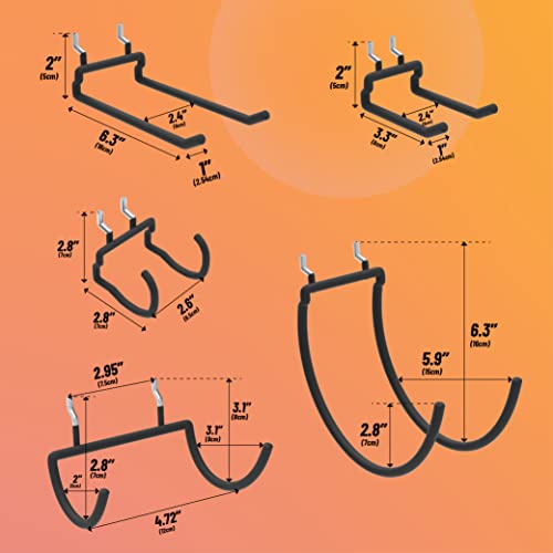 HUHOLE Pegboard Drill Holder, Peg Board Tool Utility Hooks, 10 Pack Heavy Duty Pegboard Tool Holder for Power Tools, Drill, Hammer, Cord, Fit for 1/4" Pegboard