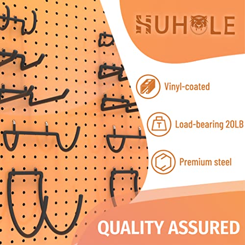HUHOLE Pegboard Drill Holder, Peg Board Tool Utility Hooks, 10 Pack Heavy Duty Pegboard Tool Holder for Power Tools, Drill, Hammer, Cord, Fit for 1/4" Pegboard