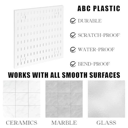 Dualshine Premium Pegboard Combination Kit, White Pegboard Wall Organizer with 4 Small Plastic Panels and 40 Accessories, Ideal for Craft Room, Bathroom, Nursery Storage, and Office (22"*22")