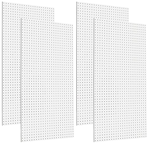 Triton Products HDW-4 High Density Fiberboard, 24" x 48" x1/4", White (Set of 4) Pegboard, 24 Inch W x 48 Inch H x 1/4 Inch D, 4 Count