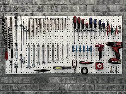 Triton Products HDW-4 High Density Fiberboard, 24" x 48" x1/4", White (Set of 4) Pegboard, 24 Inch W x 48 Inch H x 1/4 Inch D, 4 Count