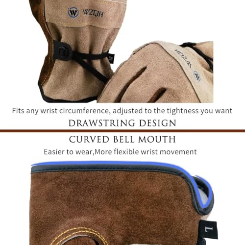 Cowhide Leather Work Gloves for Men/Women. Durable 2XL