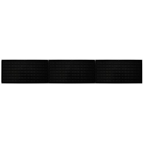 Wall Control Pegboard Value Pack - (3) Pack of Wall Control 16-Inch Tall x 32-Inch Wide Horizontal Black Metal Pegboards for Wall Home & Garage Tool Storage Organization (Black Pegboard)