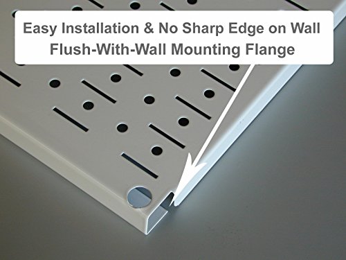 Wall Control Pegboard Rack Garage Storage Galvanized Steel Horizontal Peg Board Pack - Two 32-Inch x 16-Inch Shiny Metallic Metal Peg Board Tool Organization Panels