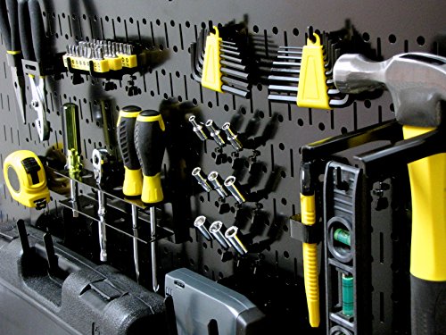 Wall Control Pegboard Value Pack - (3) Pack of Wall Control 16-Inch Tall x 32-Inch Wide Horizontal Black Metal Pegboards for Wall Home & Garage Tool Storage Organization (Black Pegboard)