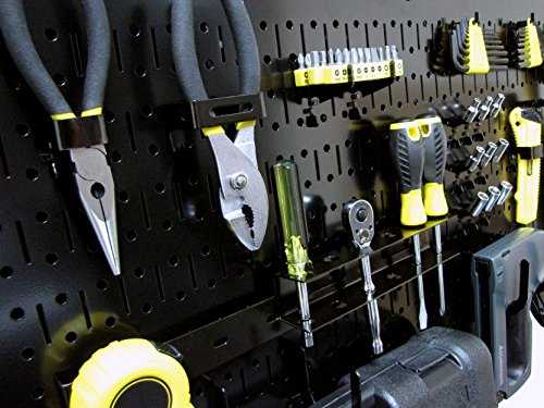 Wall Control Pegboard Value Pack - (3) Pack of Wall Control 16-Inch Tall x 32-Inch Wide Horizontal Black Metal Pegboards for Wall Home & Garage Tool Storage Organization (Black Pegboard)