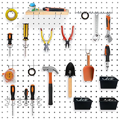 Dobures 143PCS Pegboard Hooks,Pegboard Accessories Organizer Kit, Pegboard Set for Tools,1/8 and 1/4 inch Pegboard Hooks Assortment, Peg Board Hooks, Peg Board Bins, Peg Locks