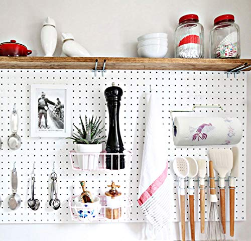 1 Pack Sturdy Steel Pegboard Paper Towel Holder | Hook to anywhere standard pegboard | Pegboard Accessory-Hook to Workshop,Garage,Kitchen,Laundry Room,Bathroom etc.