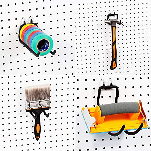 FRIMOONY 12 PCS Heavy Duty Pegboard Hooks, for Organizing Various Tools, for 1/4 Inch Pegboard, Black
