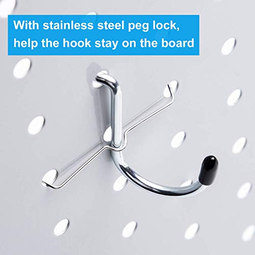 FRIMOONY Pegboard Hooks Assortment with Pegboard Bins, Peg Locks, for Organizing Various Tools, 80 Piece