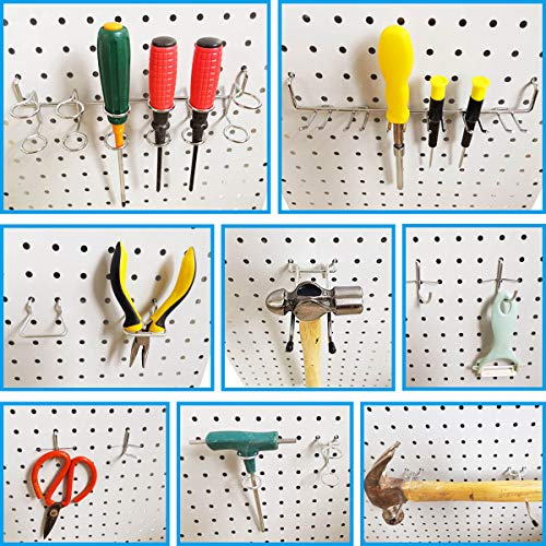FRIMOONY Pegboard Hooks Assortment with Pegboard Bins, Peg Locks, for Organizing Various Tools, 80 Piece