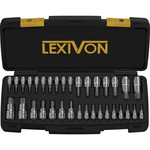 LEXIVON Master TORX Bit Socket Set, 34-Piece, Star & Tamper Proof