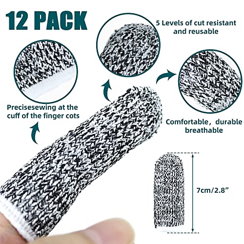 Reusable Finger Sleeve Protectors, 12 Pack Anti-Slip Guard