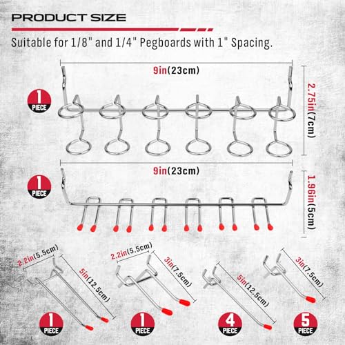Ultimate 121-Piece Pegboard Hooks Set, Pegboard Accessories with Metal Hooks, Durable Peg Board Organizer Accessories, Pegboard Bins, Peg Board Tool Utility Hooks, Peg Board Hooks