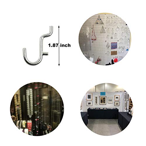 i-FKM 100PCS Metal Pegboard J Hook Accessories Peg Board Wall Display Assortment for Jewelry Organizer Hanging Tools