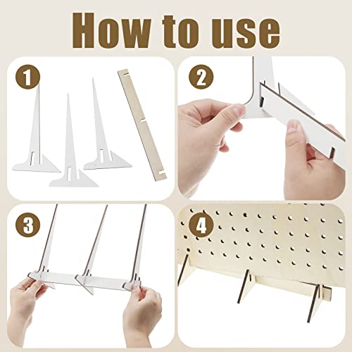 Wooden Peg Board Rotating Display Stand Jewelry Display Rack Organizer Keychain Display Peg Board Accessories Display Organization Storage for Jewelry Craft Shows Earring Tools, 24 x 16 Inches (White)