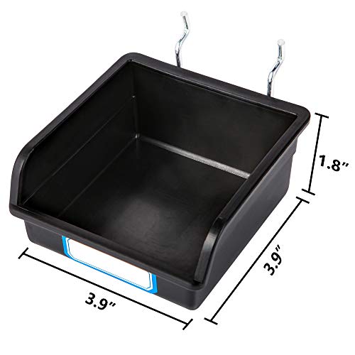 Pegboard Bins with Hooks and Labels, for Organizing Accessories, 10 Packs, Black