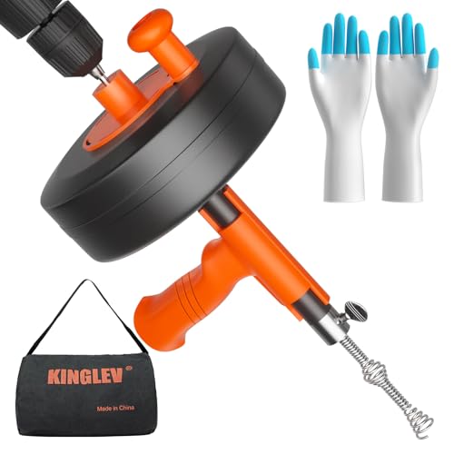 Plumbing Snake with Drill Adapter, 50ft Drain Auger