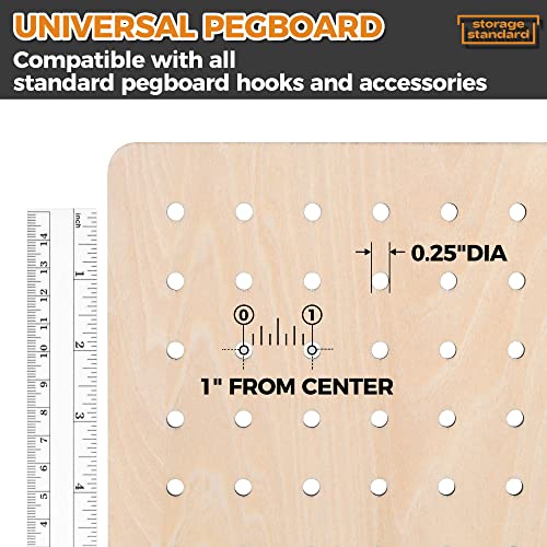 Wooden Pegboard Display Stand Retail Rack - Necklace Holder Earring Display Stands for Selling and Craft Shows - Jewelry, Pin, Stickers & Keychain Peg Board, 17" x 13"