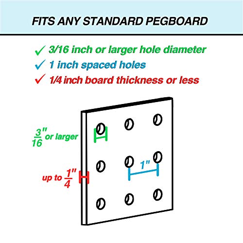 Pegboard Baskets, Set of 4 Black - Hooks to Any Peg Board - Square Style Wire Shelf Baskets - Organize Tools, Workbench, Accessories, Garage Storage - Wall Organizer Attachments