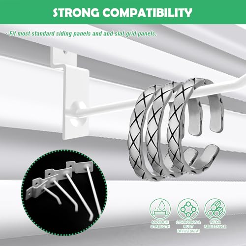 Yuahar Slatwall Hooks 50Pcs 4/6 Inch Slatwall Accessories Heavy Duty Slat Wall Hanging Hooks Panel Display Hooks Pegboard Gridwall Display Hook for Garage Retail Shop (White)