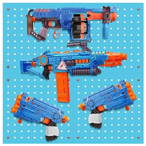 Skywin Peg Board for Nerf Gun Storage Organizer - Hanging Holder Compatible with All Blasters Nerf Gun Rack Organizer for Wall Organization (Blue)