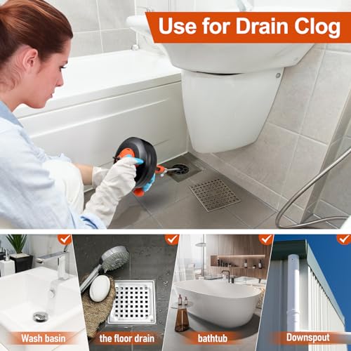 Plumbing Snake with Drill Adapter, 50ft Drain Auger