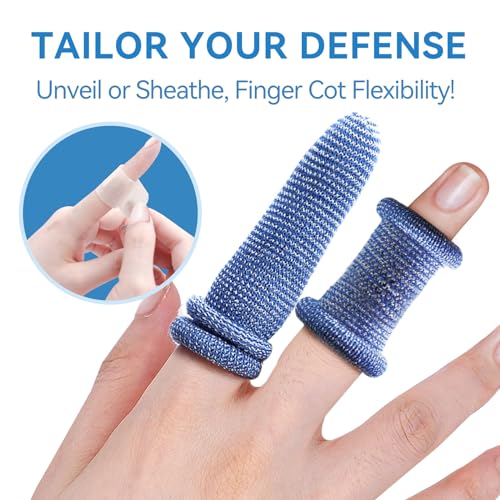 Dimora Larger Finger Cots - 60Pcs, Elastic Blue