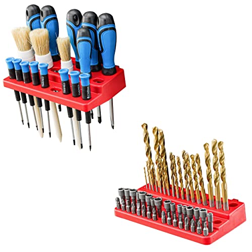 172 x 78 cm Wall Mounted Storage System for Workshop and Garage with 62 Stackable Boxes and Tool Holders - Heavy Duty Pegboard