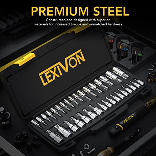 LEXIVON Master TORX Bit Socket Set, 34-Piece, Star & Tamper Proof