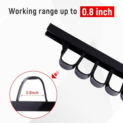 Reniteco 12 PCS Screwdriver Wrench Plier Organizers Wall Mount Pegboard Hand Tool Holders Plastic Rail Hanger Clips With 24 PCS Yellow Screws (Red Blue Black)