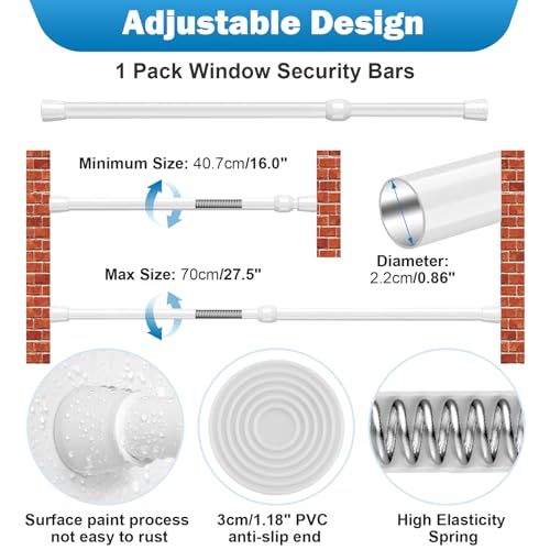 Adjustable Window Security Bar Lock for Sliding Doors