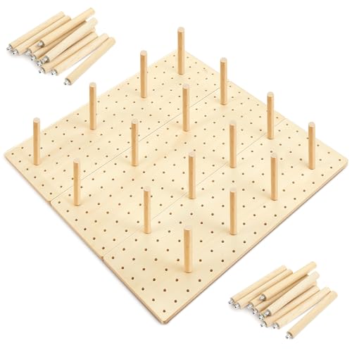 Kigley 3 Pcs Wood Pegboard Drawer Organizer with 32 Pegs Wooden Peg Board Drawer Shelf Organizer Adjustable Drawer Peg System for Dishes Plate Pot Container Cookware Utensil Kitchen (17 x 5.91 in)