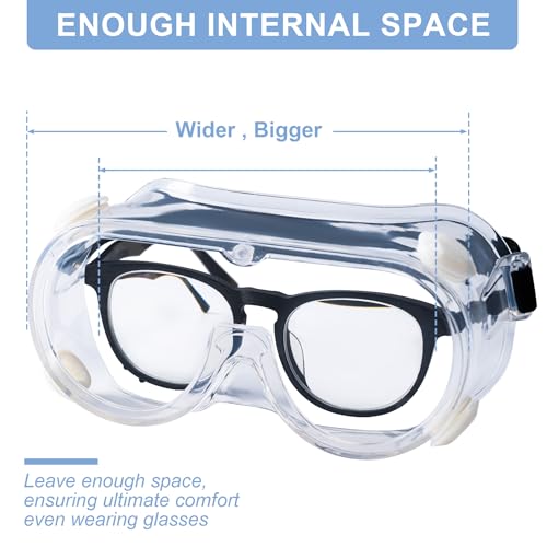 2-Pack Anti-Fog Safety Goggles for Multiple Uses
