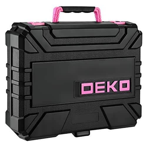 DEKOPRO 126-Piece Pink Cordless Drill Tool Set