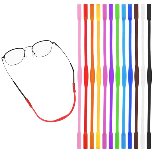 Qianyu 12 Pcs Silicone Eyeglass Straps for Sports