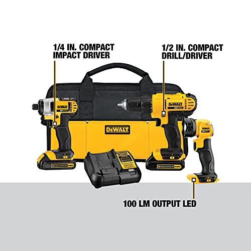DEWALT 20V MAX 3-Tool Cordless Drill Kit