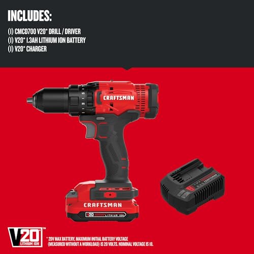 CRAFTSMAN V20 Cordless Drill/Driver Kit with Battery
