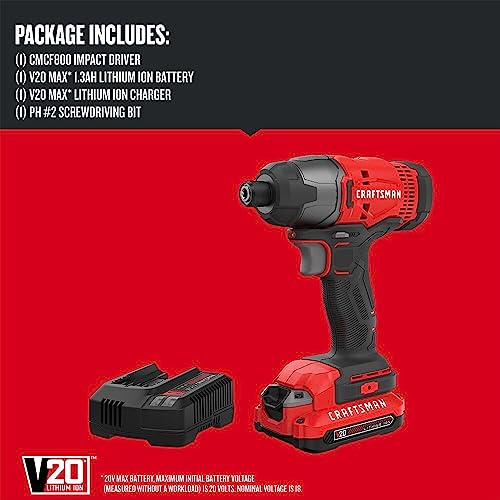 CRAFTSMAN 20V MAX Impact Driver Kit with LED
