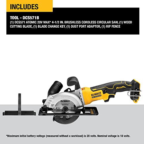 DEWALT ATOMIC 20V MAX Circular Saw, 4-1/2-Inch