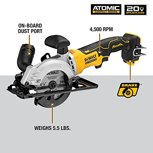 DEWALT ATOMIC 20V MAX Circular Saw, 4-1/2-Inch