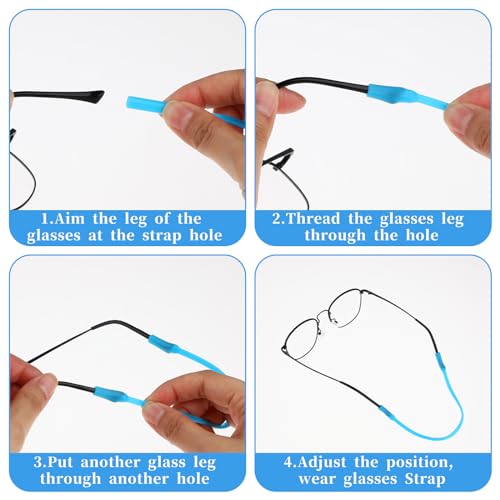 Qianyu 12 Pcs Silicone Eyeglass Straps for Sports
