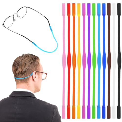 Qianyu 12 Pcs Silicone Eyeglass Straps for Sports