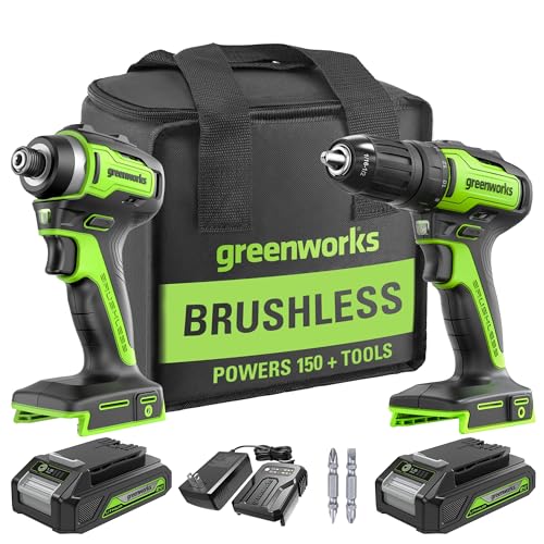 Greenworks 24V Cordless Drill and Impact Driver Kit